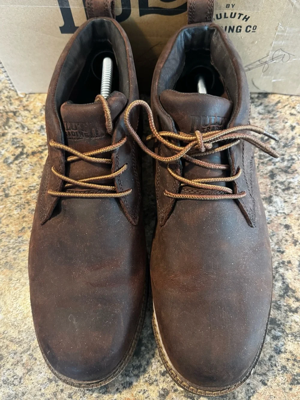 Duluth Trading Men's Brown Leather Chukka Boots Lace-Up Ankle Round Toe 13 M